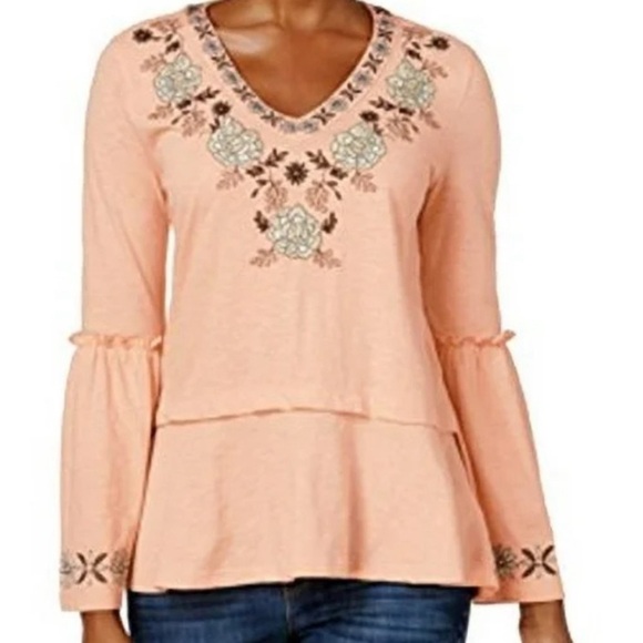 Style & Co. Tops - Style & Co.. Embroidered Peplum Top (Lasso Dark Blush) Created for Macy’s